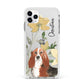 Personalised Basset Hound Dog Apple iPhone 11 Pro Max in Silver with White Impact Case