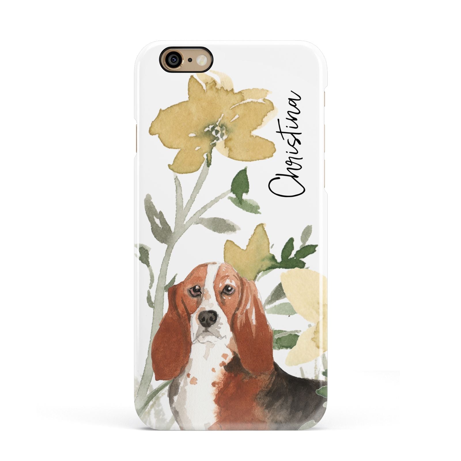 Personalised Basset Hound Dog Apple iPhone 6 3D Snap Case