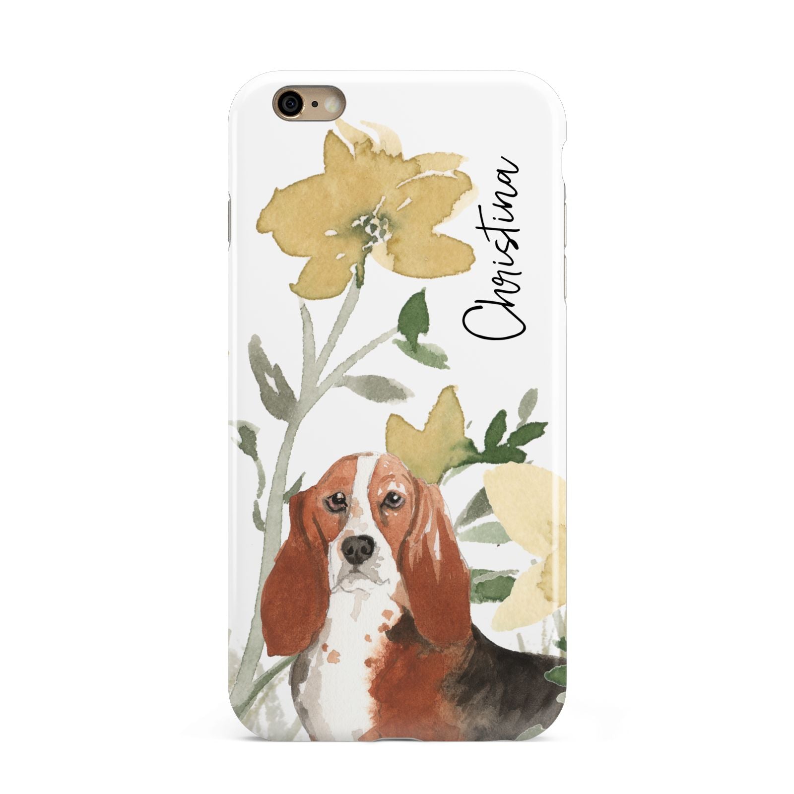 Personalised Basset Hound Dog Apple iPhone 6 Plus 3D Tough Case