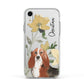 Personalised Basset Hound Dog Apple iPhone XR Impact Case White Edge on Silver Phone