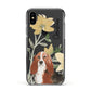 Personalised Basset Hound Dog Apple iPhone Xs Impact Case Black Edge on Black Phone