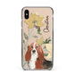 Personalised Basset Hound Dog Apple iPhone Xs Max Impact Case Black Edge on Gold Phone