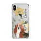 Personalised Basset Hound Dog Apple iPhone Xs Max Impact Case Black Edge on Silver Phone