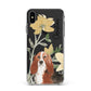 Personalised Basset Hound Dog Apple iPhone Xs Max Impact Case White Edge on Black Phone