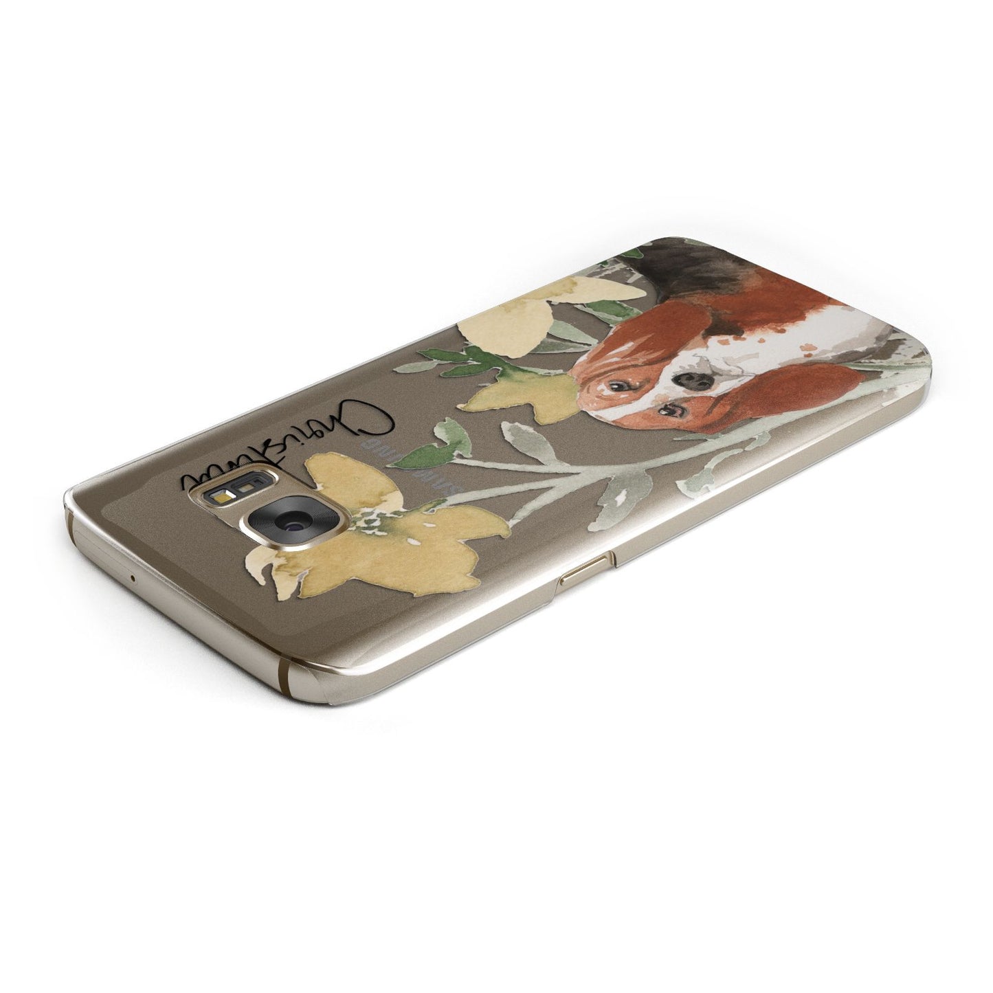 Personalised Basset Hound Dog Samsung Galaxy Case Top Cutout