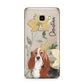 Personalised Basset Hound Dog Samsung Galaxy J7 2016 Case on gold phone