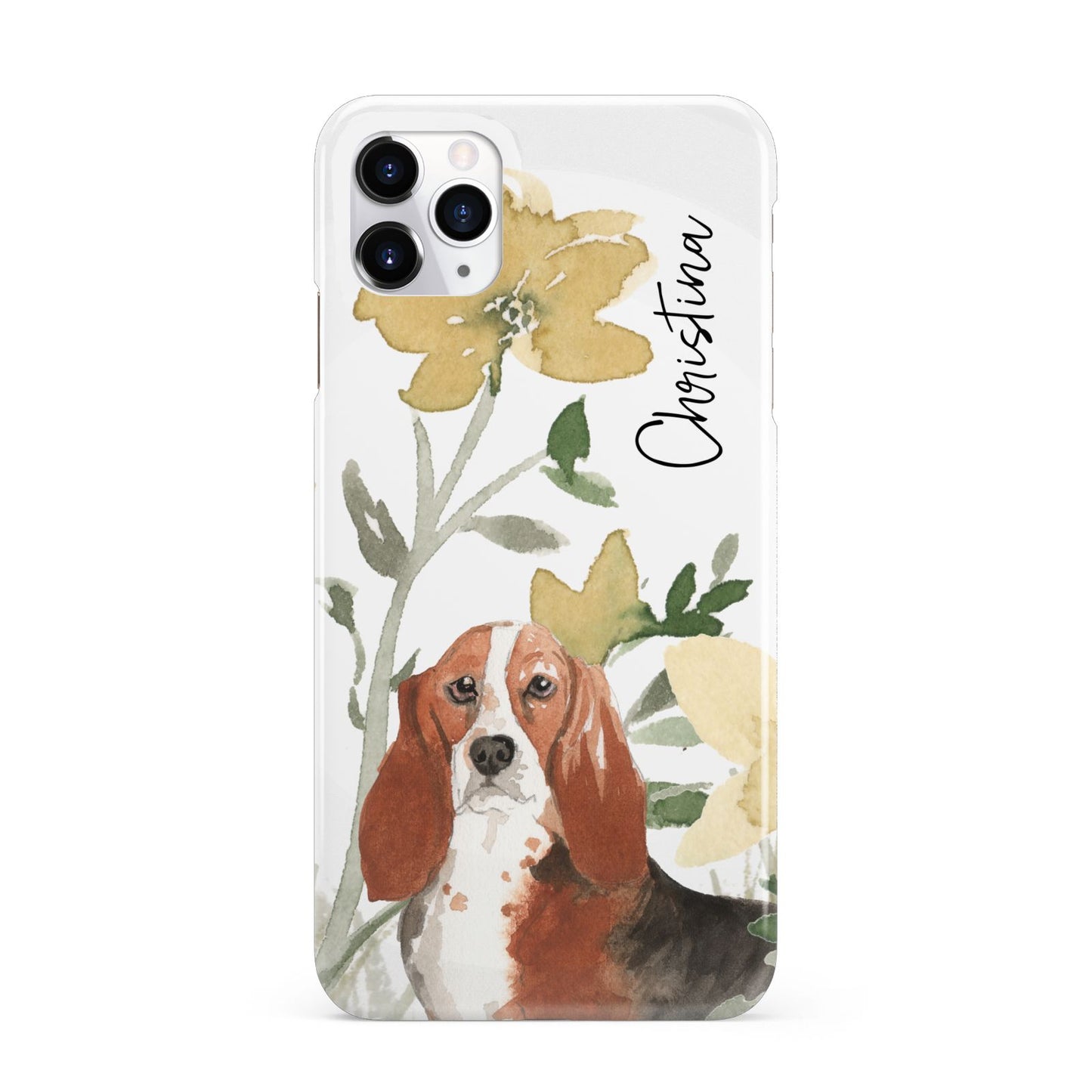 Personalised Basset Hound Dog iPhone 11 Pro Max 3D Snap Case