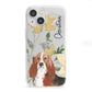 Personalised Basset Hound Dog iPhone 13 Mini Clear Bumper Case