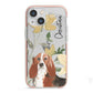 Personalised Basset Hound Dog iPhone 13 Mini TPU Impact Case with Pink Edges
