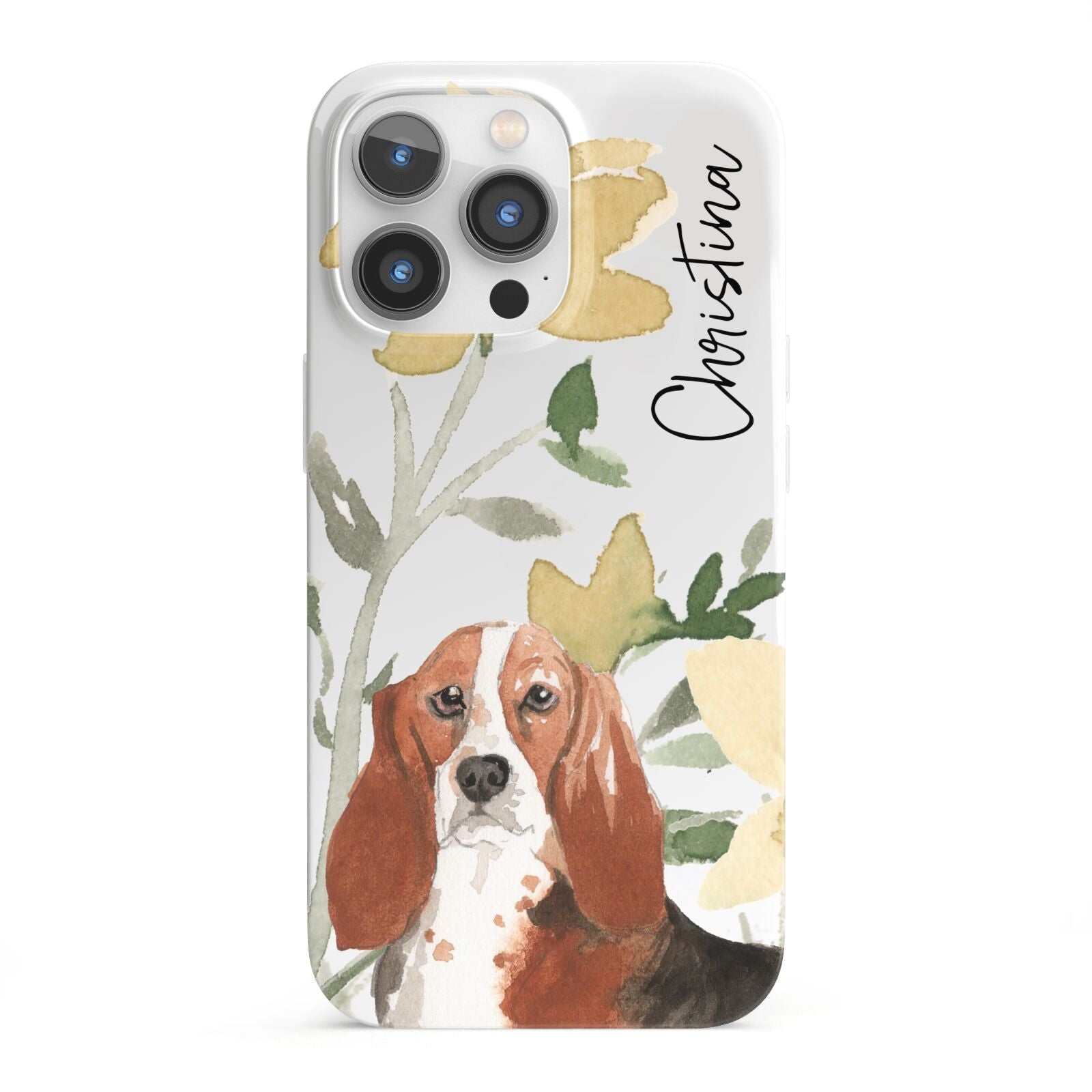 Personalised Basset Hound Dog iPhone 13 Pro Full Wrap 3D Snap Case