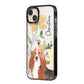 Personalised Basset Hound Dog iPhone 14 Plus Black Impact Case Side Angle on Silver phone