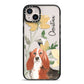 Personalised Basset Hound Dog iPhone 14 Plus Black Impact Case on Silver phone