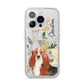 Personalised Basset Hound Dog iPhone 14 Pro Glitter Tough Case Silver