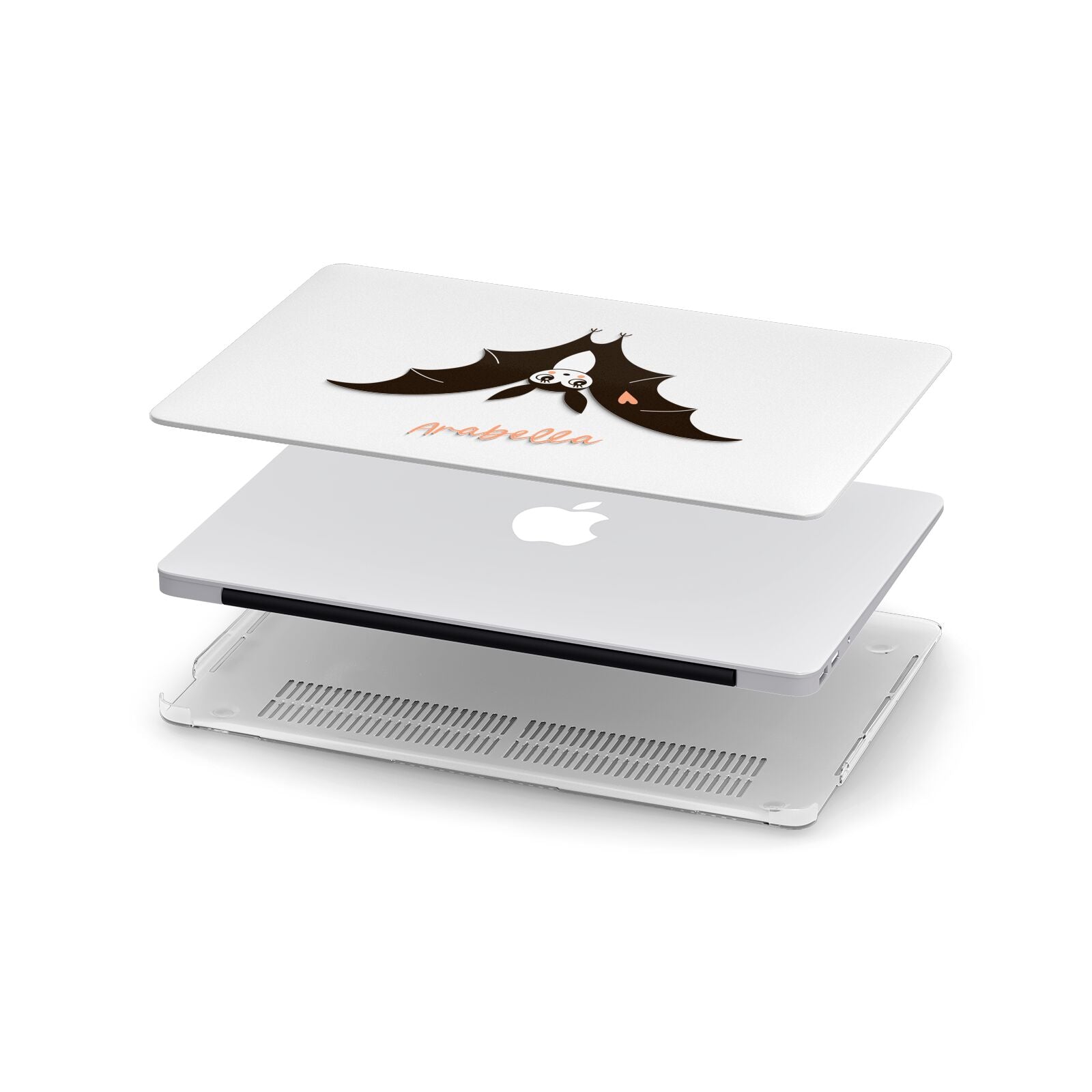 Personalised Bat With Name Apple MacBook Case in Detail