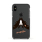Personalised Bat With Name Apple iPhone Xs Impact Case Black Edge on Black Phone