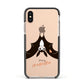 Personalised Bat With Name Apple iPhone Xs Impact Case Black Edge on Gold Phone
