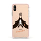Personalised Bat With Name Apple iPhone Xs Impact Case Pink Edge on Gold Phone