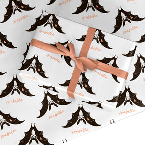 Personalisiertes Fledermaus-Geschenkpapier mit Namen