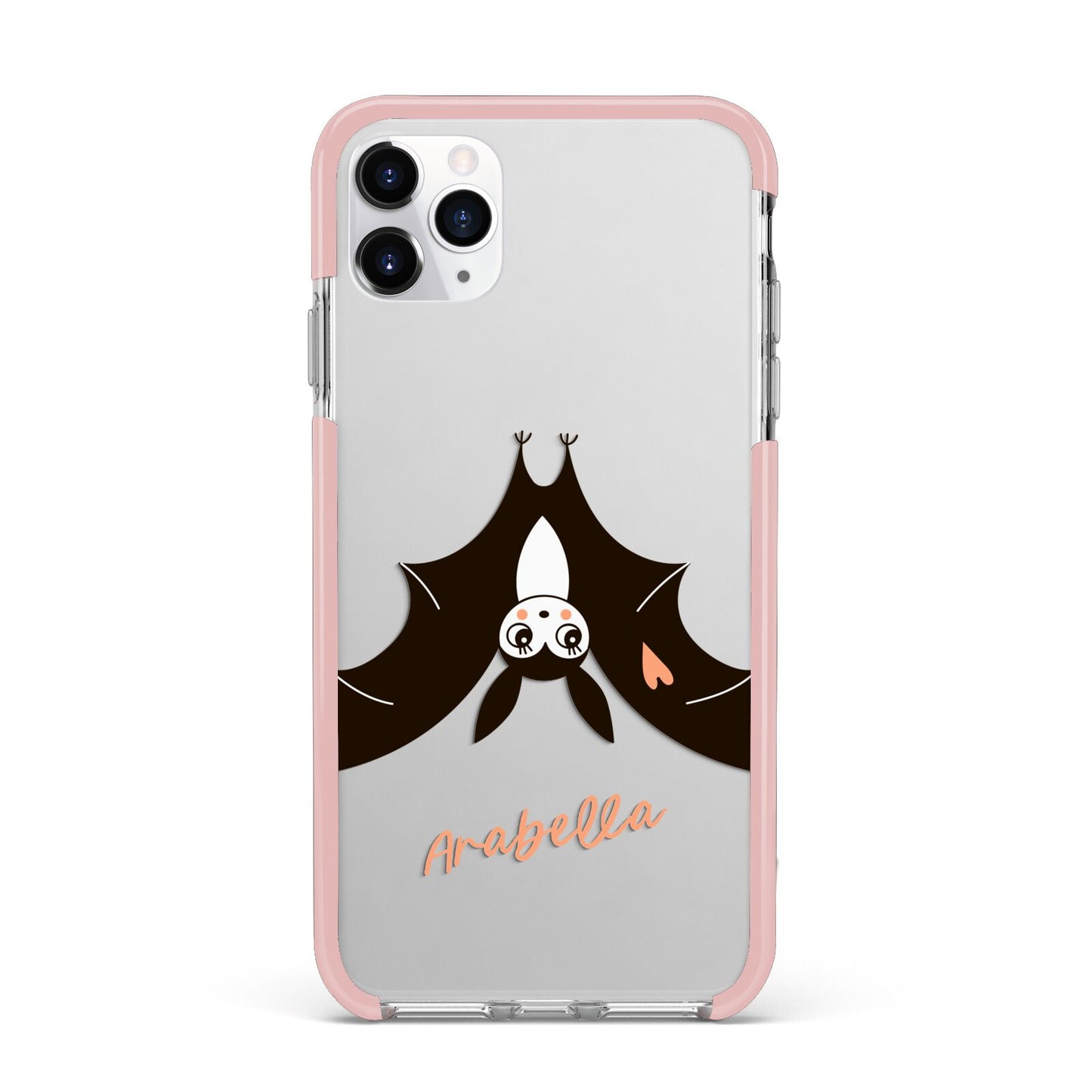 Personalised Bat With Name iPhone 11 Pro Max Impact Pink Edge Case
