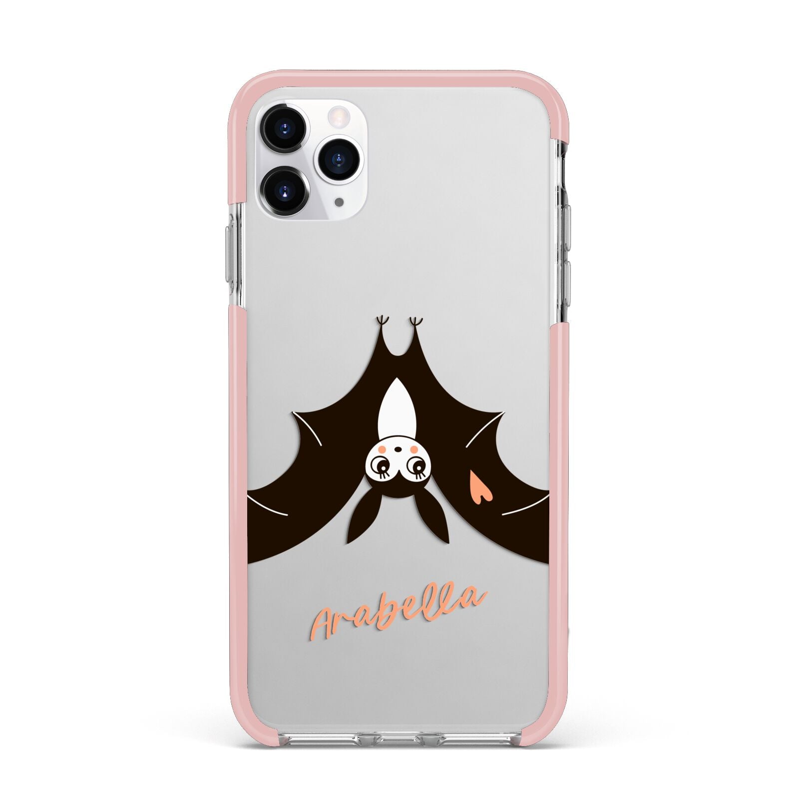 Personalised Bat With Name iPhone 11 Pro Max Impact Pink Edge Case
