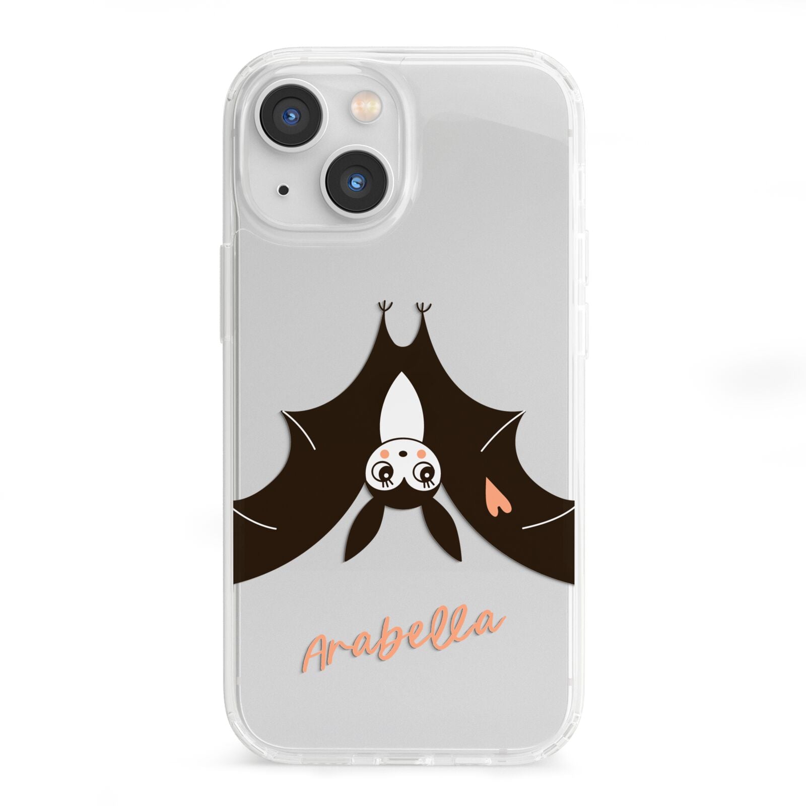 Personalised Bat With Name iPhone 13 Mini Clear Bumper Case