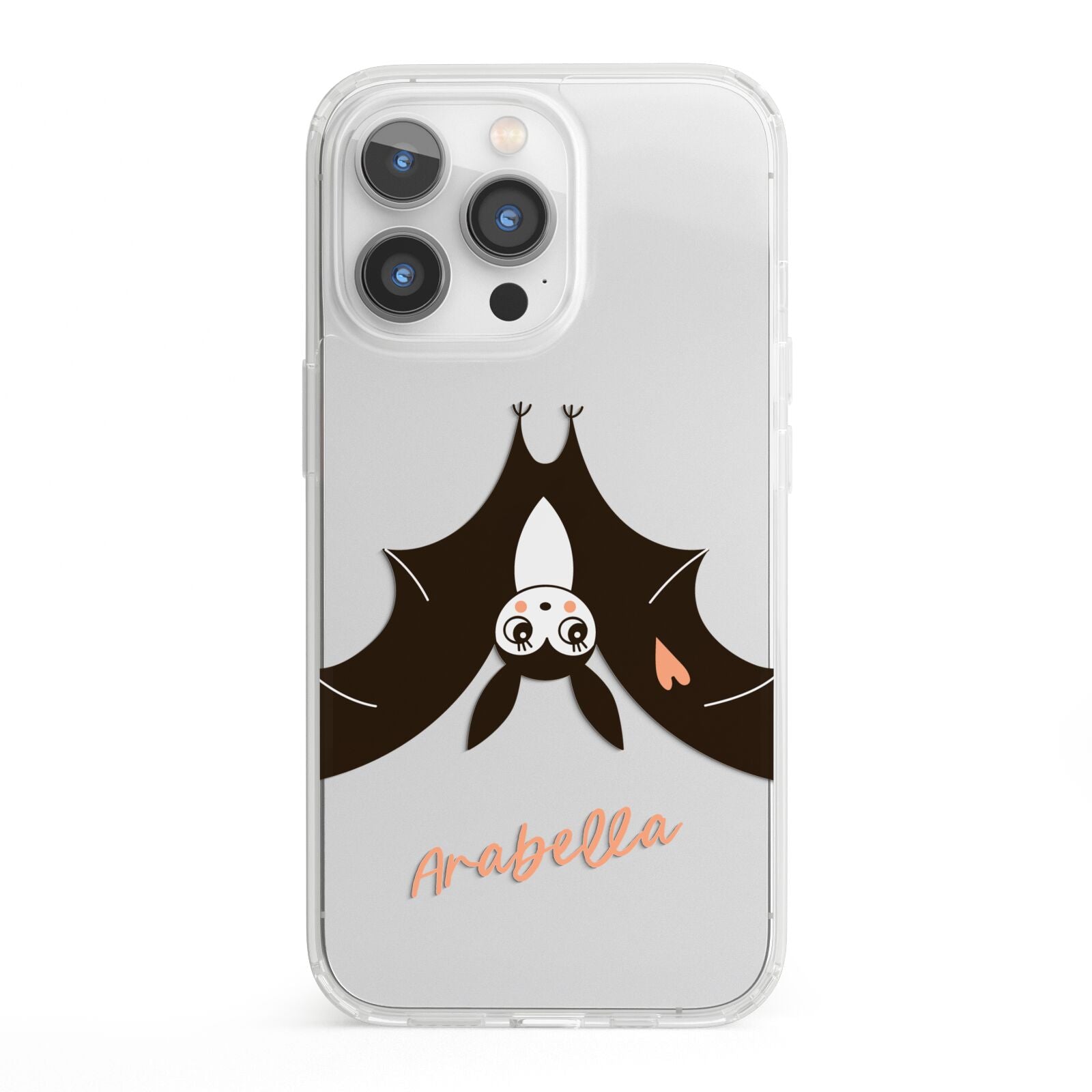 Personalised Bat With Name iPhone 13 Pro Clear Bumper Case
