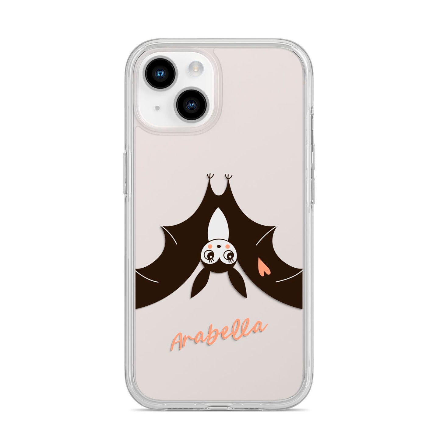 Personalised Bat With Name iPhone 14 Clear Tough Case Starlight