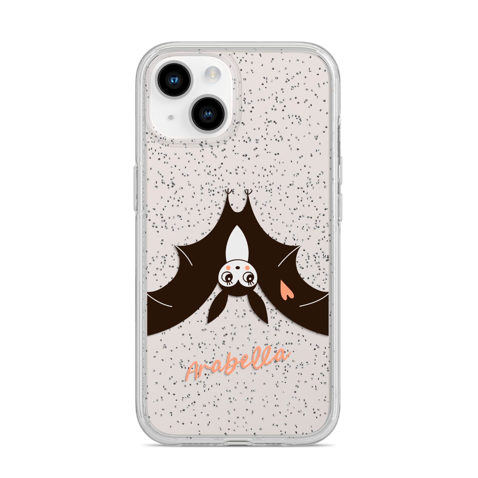 Personalised Bat With Name iPhone 14 Glitter Tough Case Starlight
