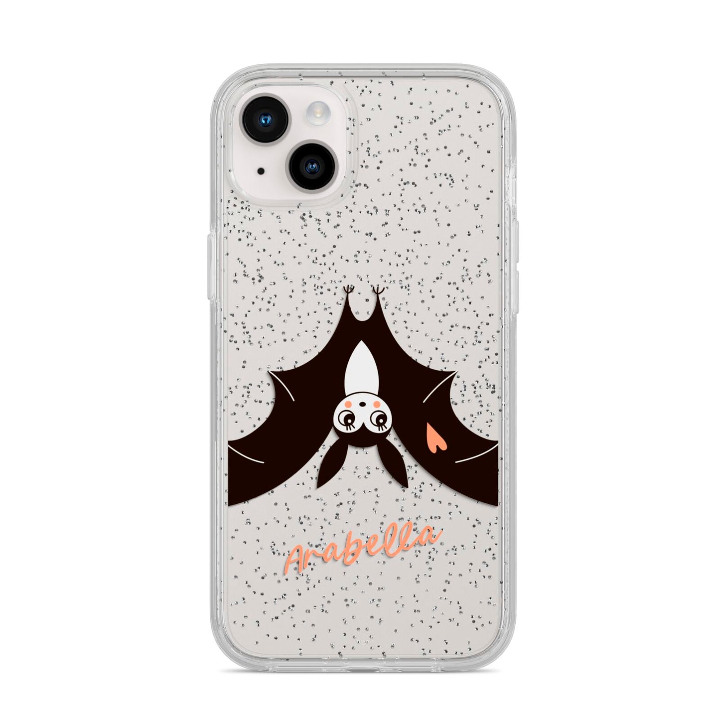 Personalised Bat With Name iPhone 14 Plus Glitter Tough Case Starlight