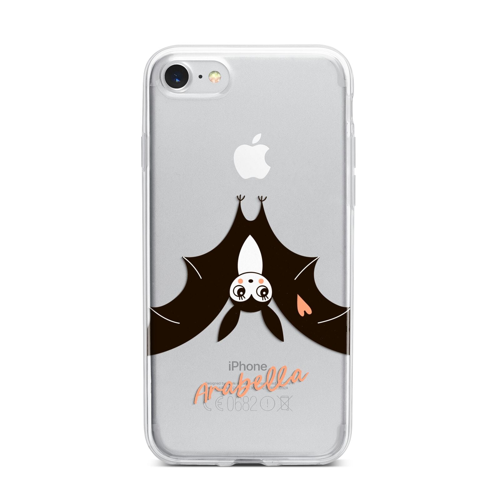 Personalised Bat With Name iPhone 7 Bumper Case on Silver iPhone