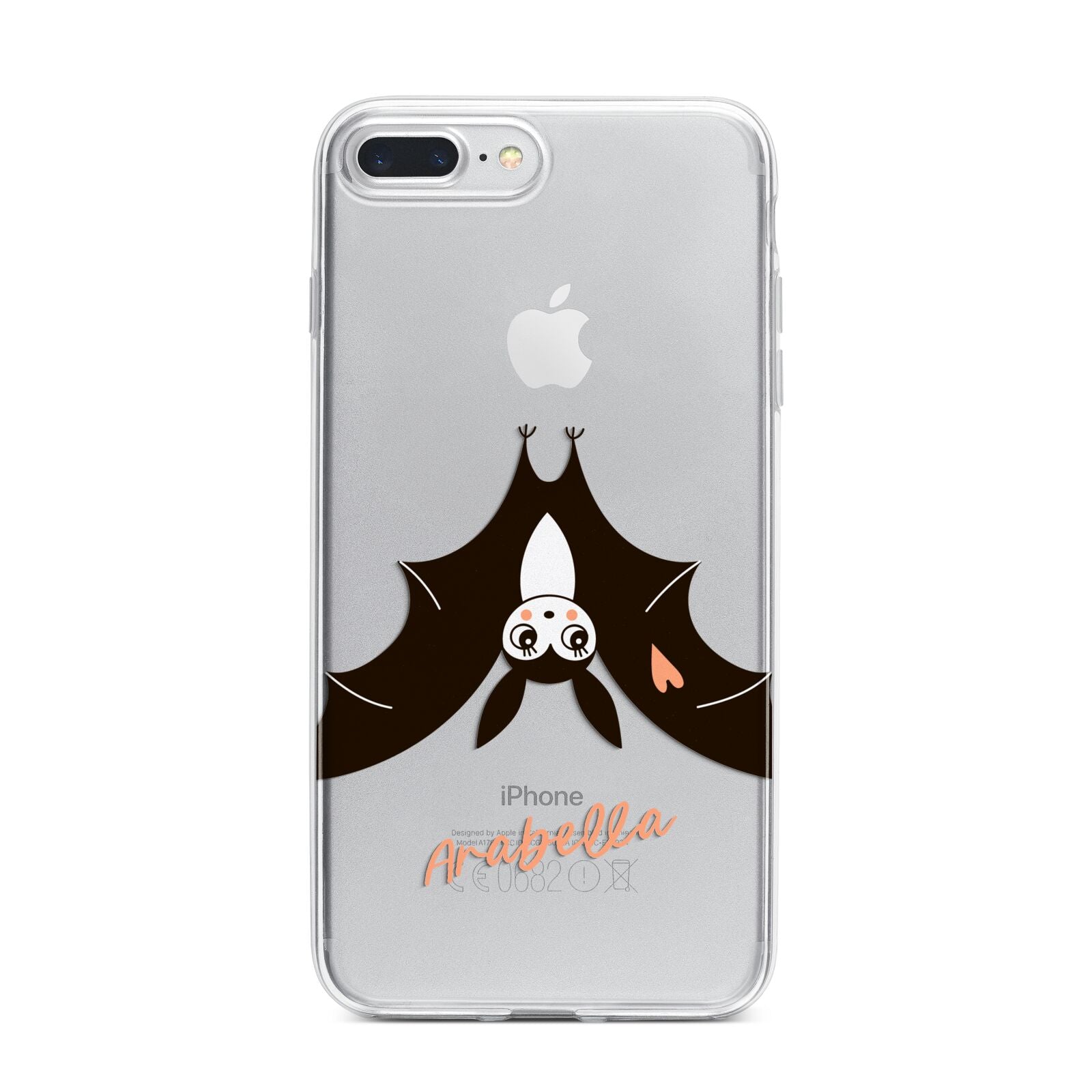 Personalised Bat With Name iPhone 7 Plus Bumper Case on Silver iPhone
