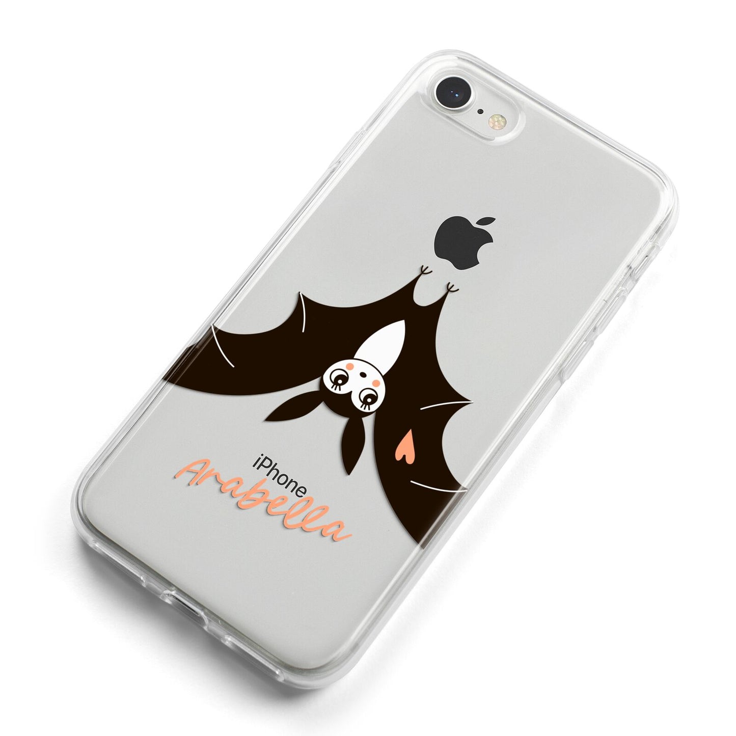 Personalised Bat With Name iPhone 8 Bumper Case on Silver iPhone Alternative Image