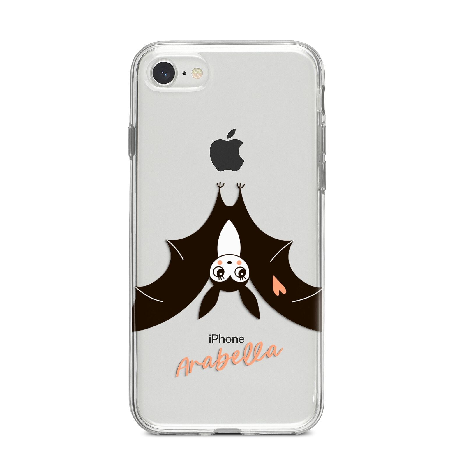 Personalised Bat With Name iPhone 8 Bumper Case on Silver iPhone