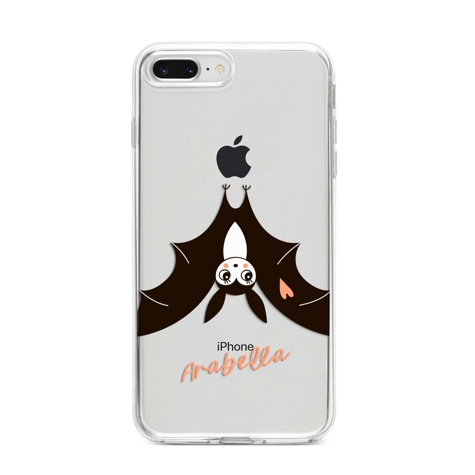 Personalised Bat With Name iPhone 8 Plus Bumper Case on Silver iPhone