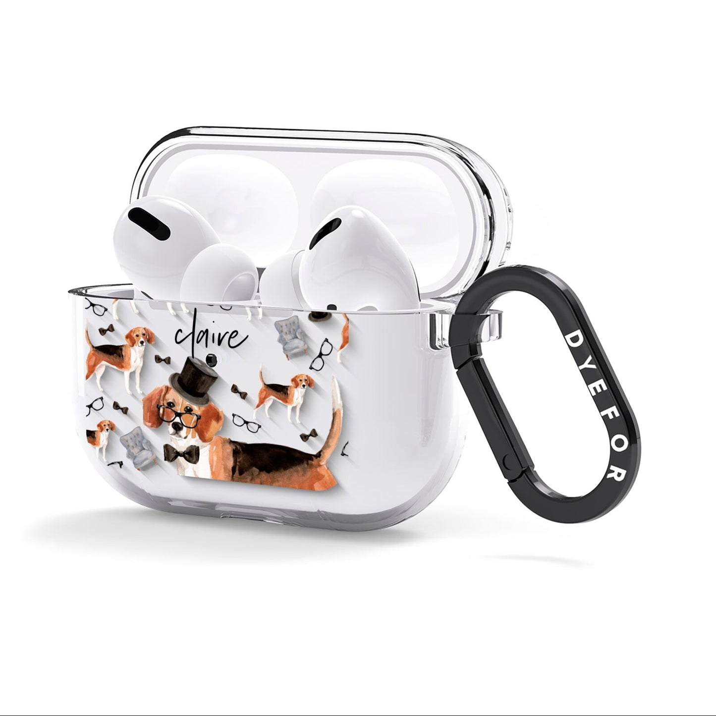 Personalised Beagle Dog AirPods Clear Case 3rd Gen Side Image
