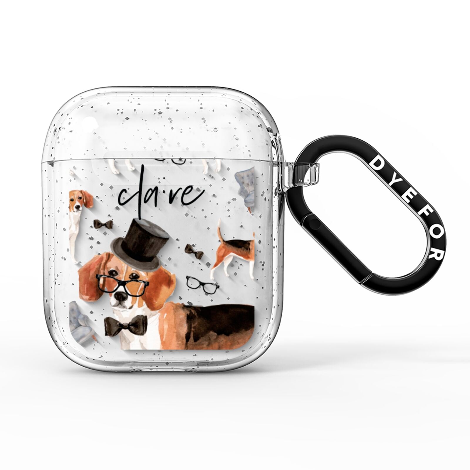 Personalised Beagle Dog AirPods Glitter Case