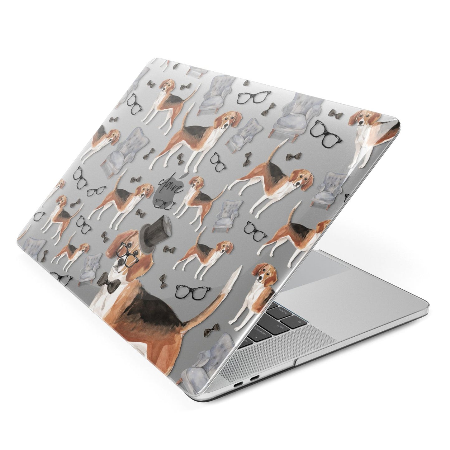 Personalised Beagle Dog Apple MacBook Case Side View