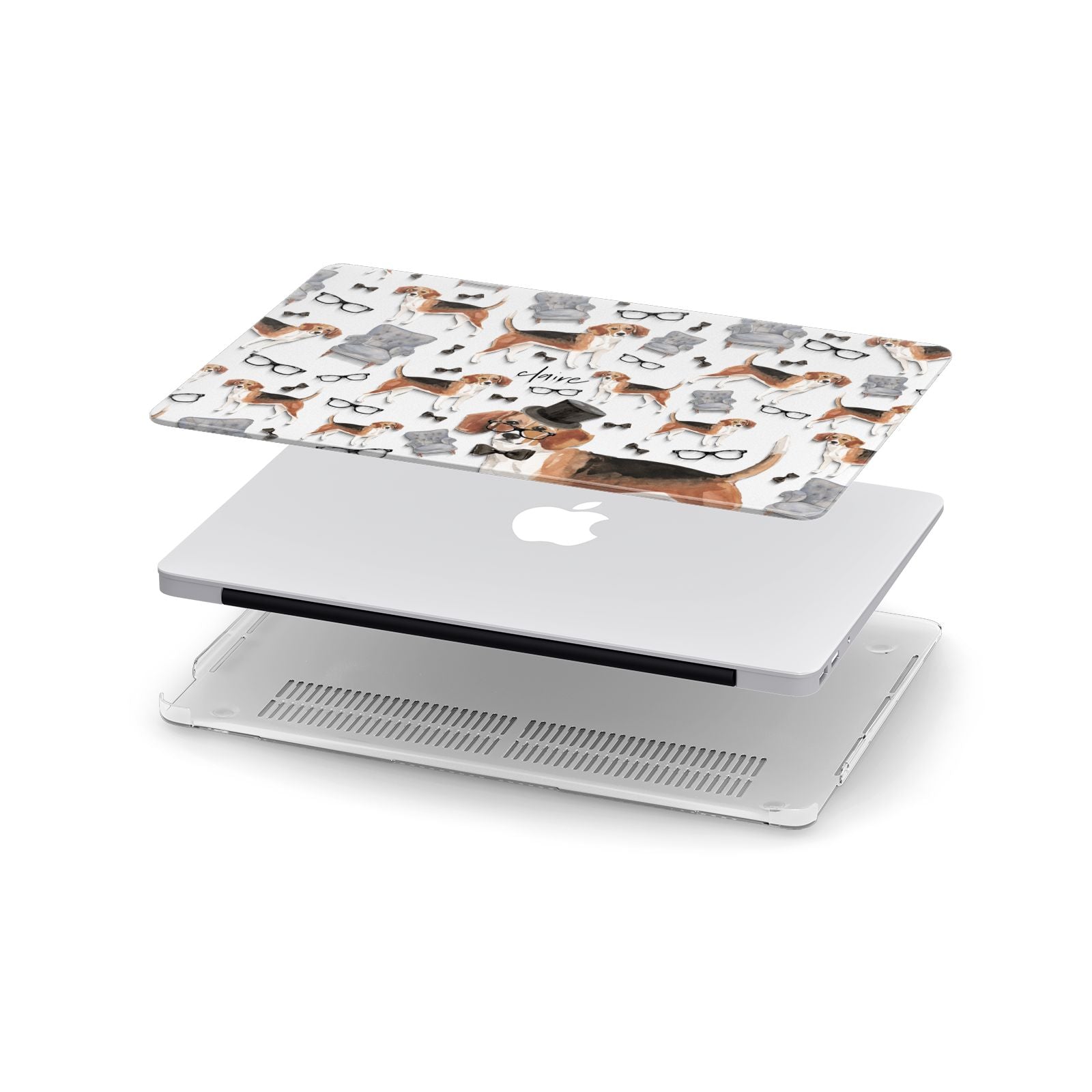 Personalised Beagle Dog Apple MacBook Case in Detail