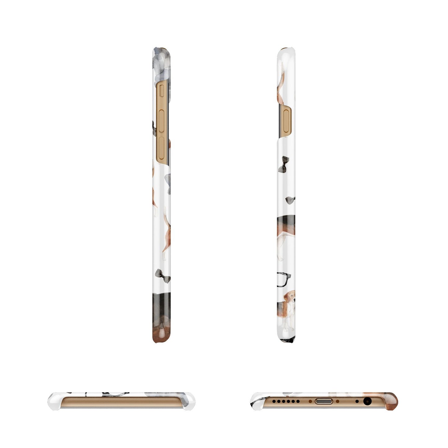 Personalised Beagle Dog Apple iPhone 6 3D Wrap Snap Case Angled Images