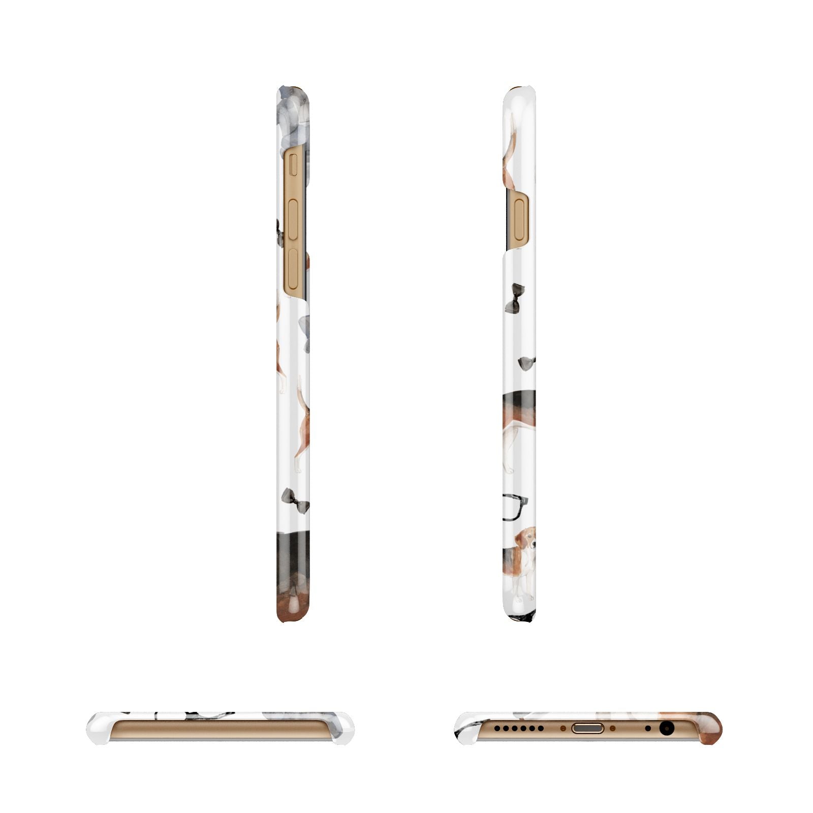 Personalised Beagle Dog Apple iPhone 6 3D Wrap Snap Case Angled Images