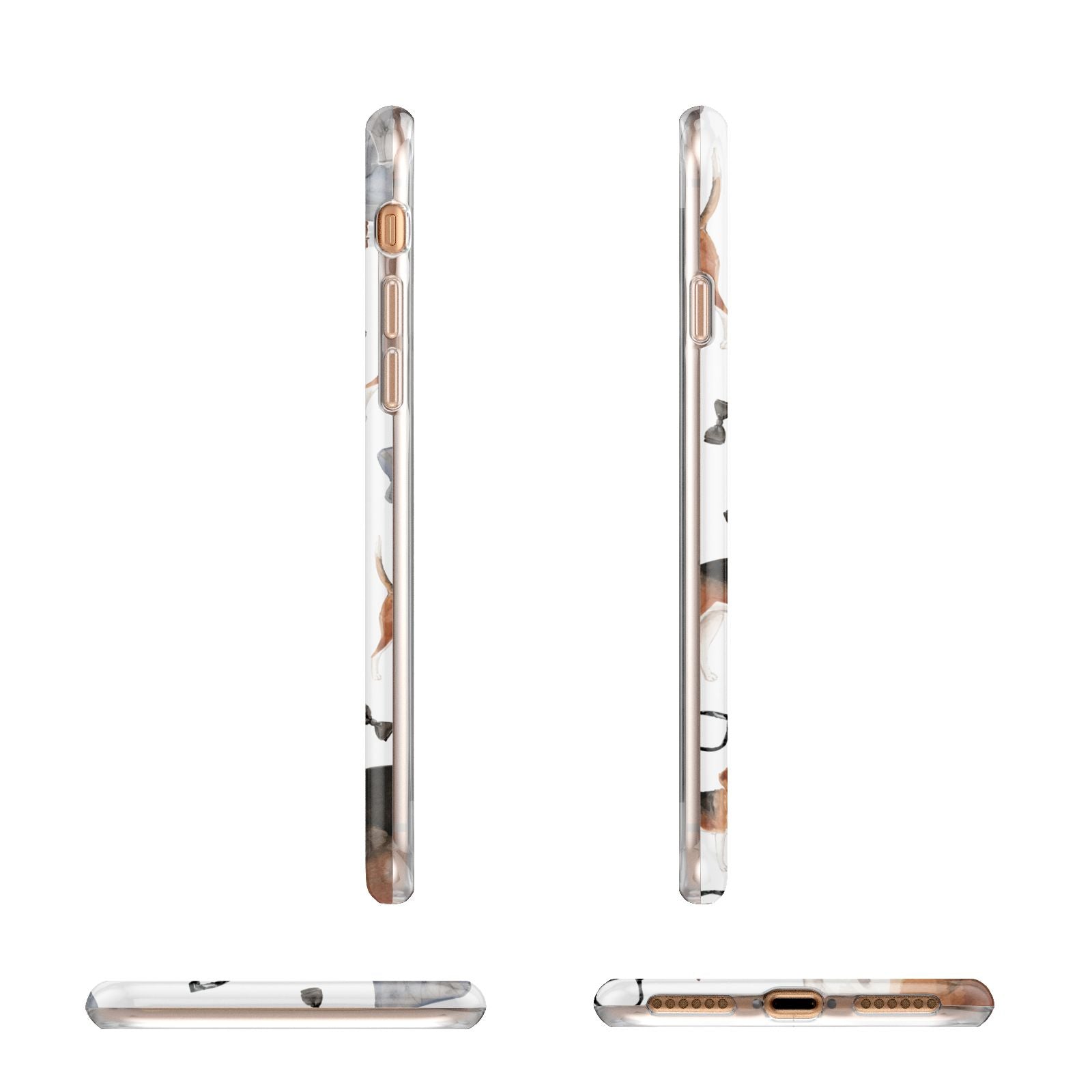 Personalised Beagle Dog Apple iPhone 7 8 3D Wrap Tough Case Alternative Image Angles