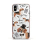 Personalised Beagle Dog Apple iPhone Xs Impact Case Pink Edge on Silver Phone