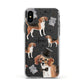 Personalised Beagle Dog Apple iPhone Xs Impact Case White Edge on Black Phone