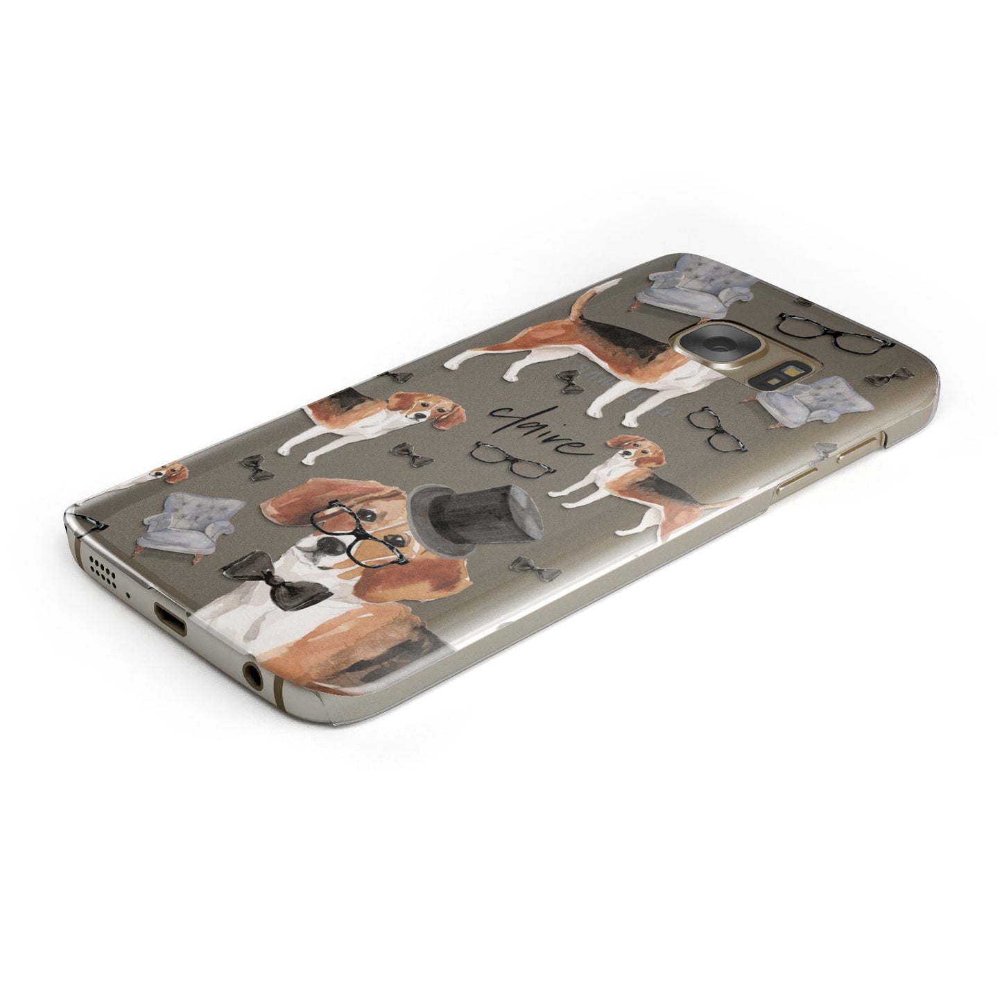 Personalised Beagle Dog Samsung Galaxy Case Bottom Cutout
