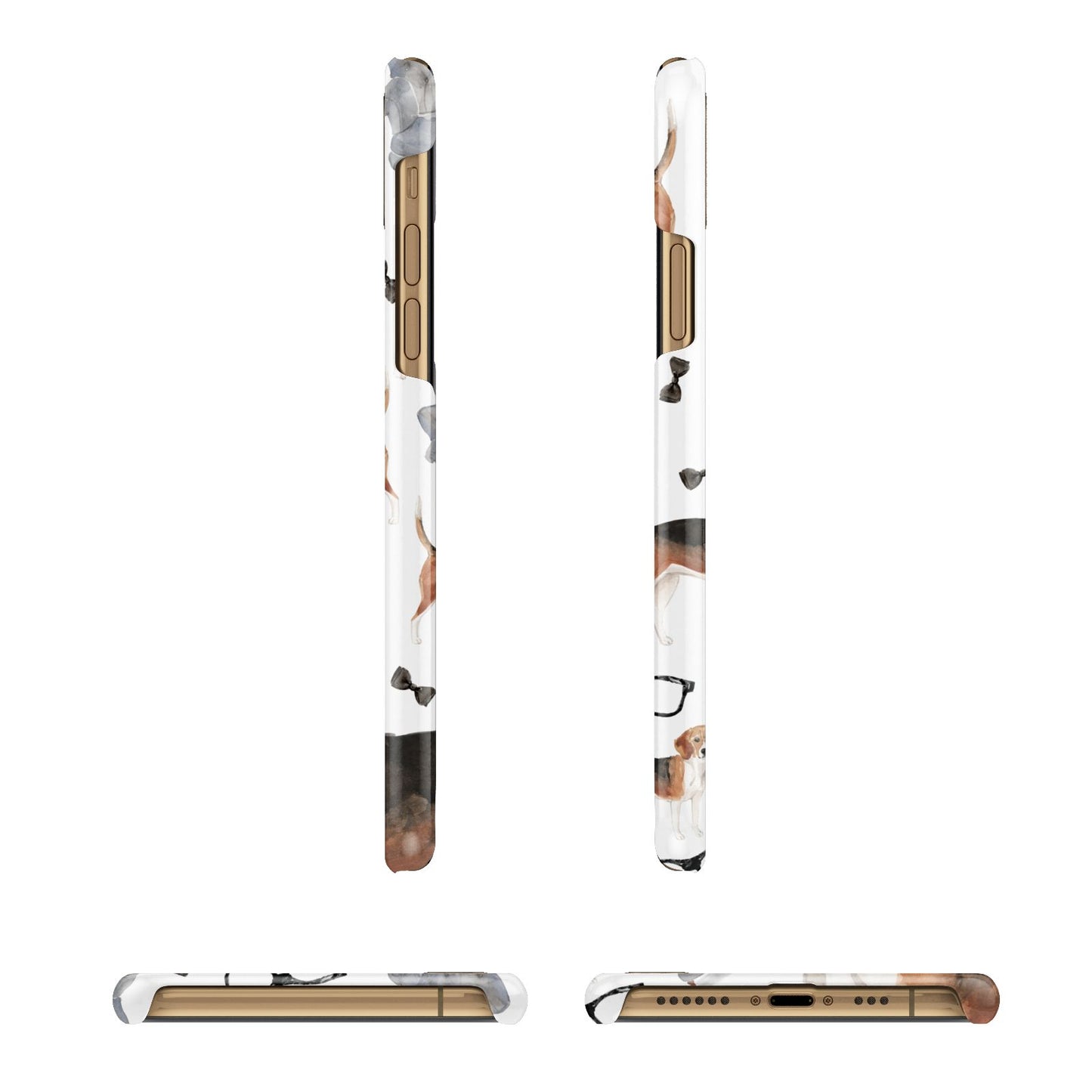 Personalised Beagle Dog iPhone 11 3D Snap Case Angle Images