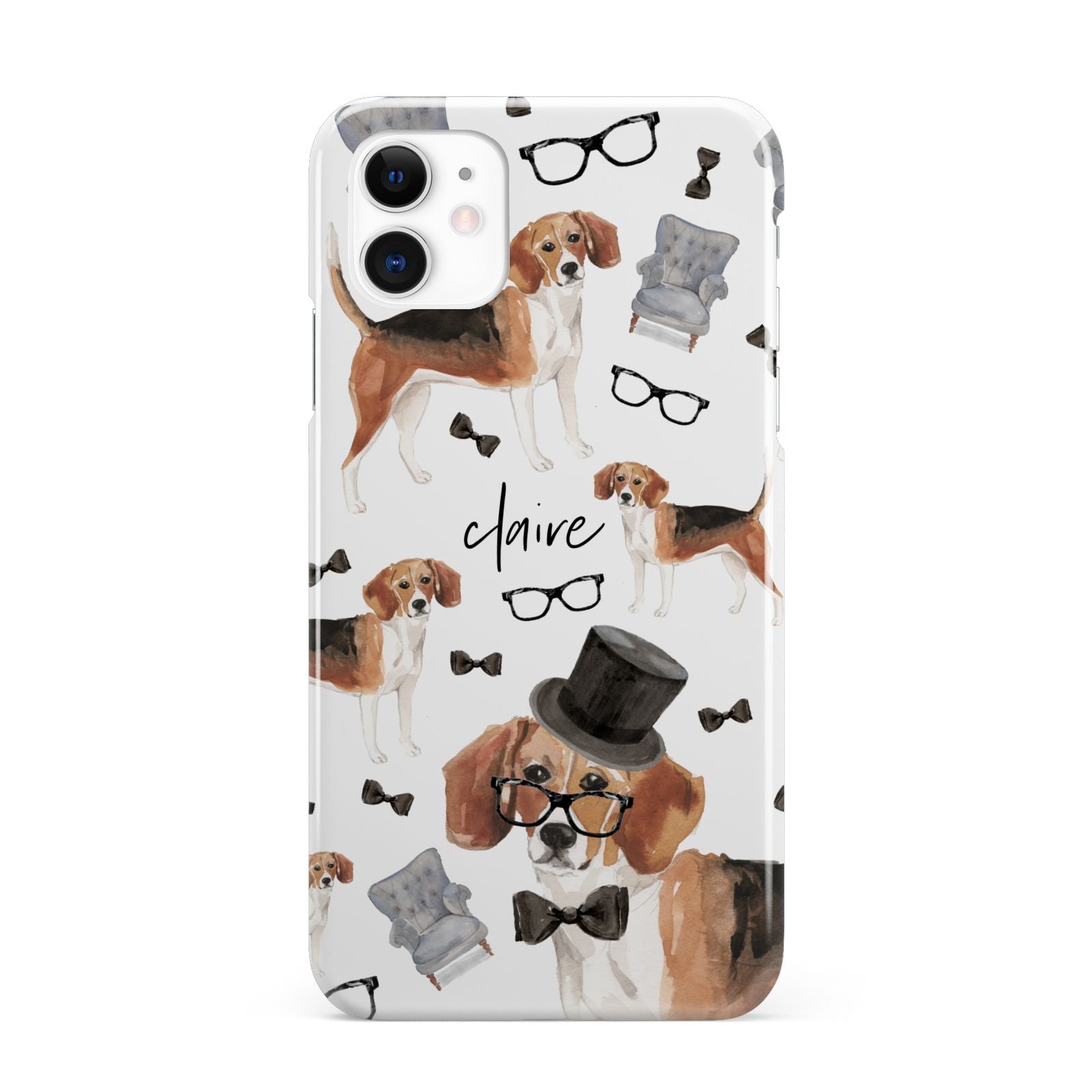 Personalised Beagle Dog iPhone 11 3D Snap Case