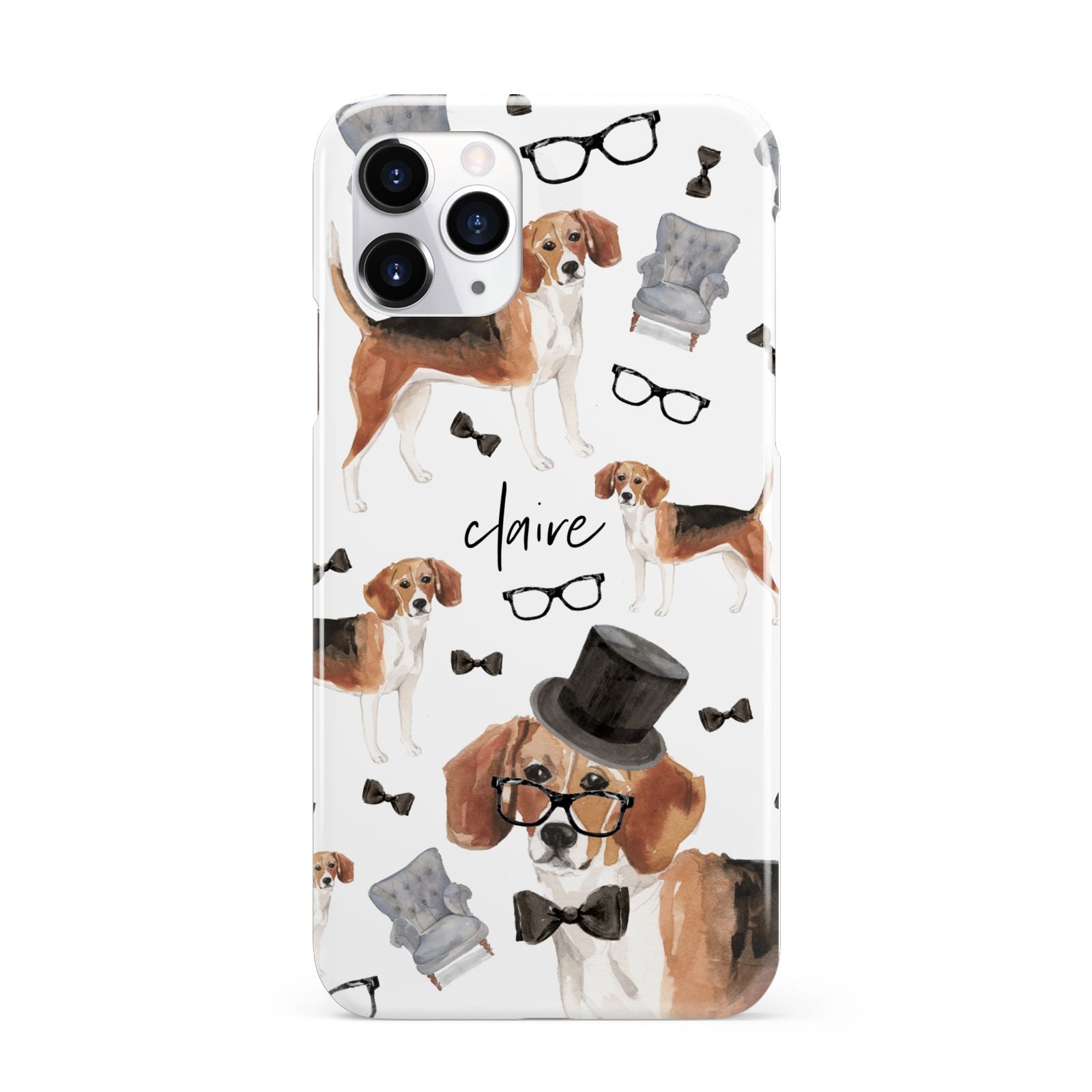 Personalised Beagle Dog iPhone 11 Pro 3D Snap Case