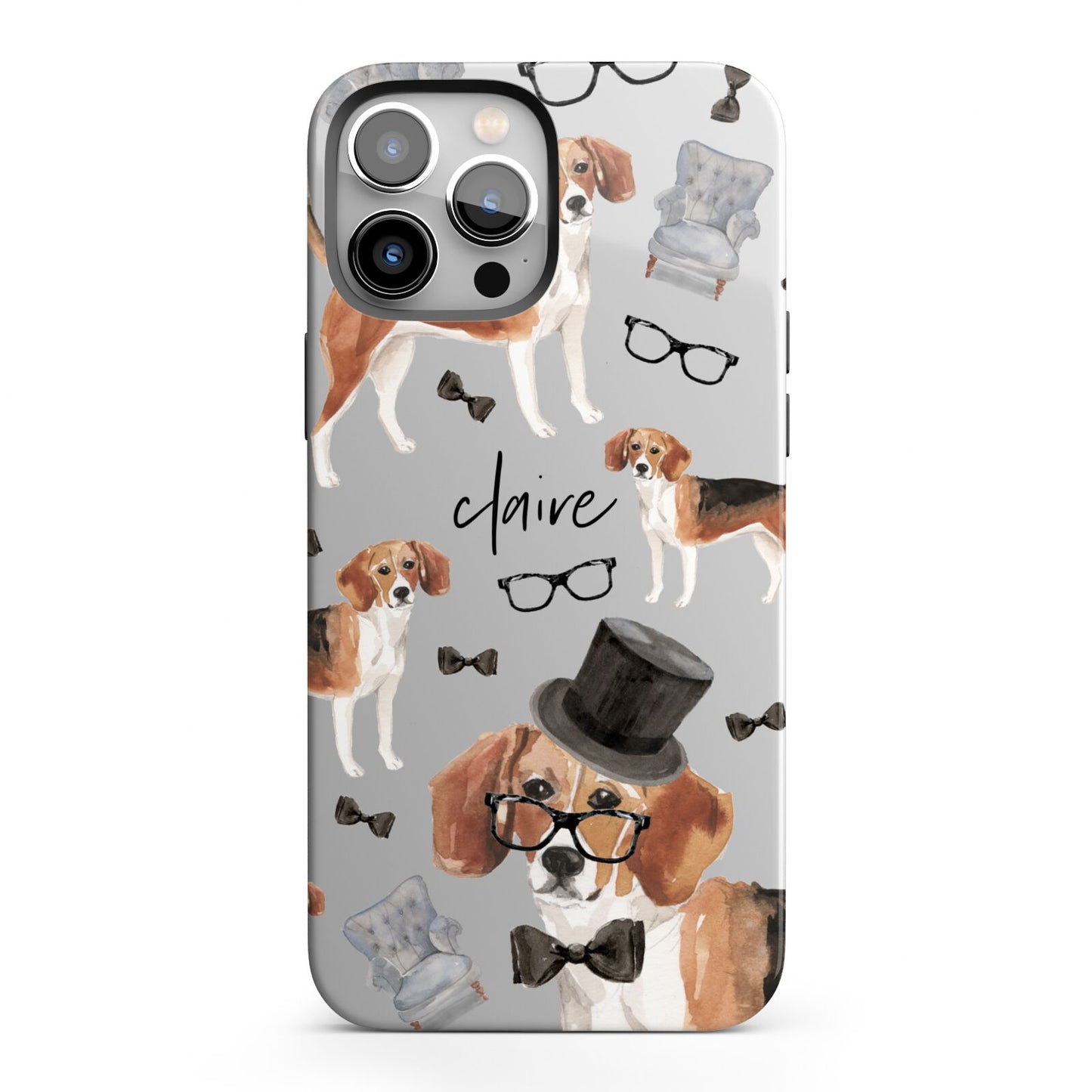 Personalised Beagle Dog iPhone 13 Pro Max Full Wrap 3D Tough Case