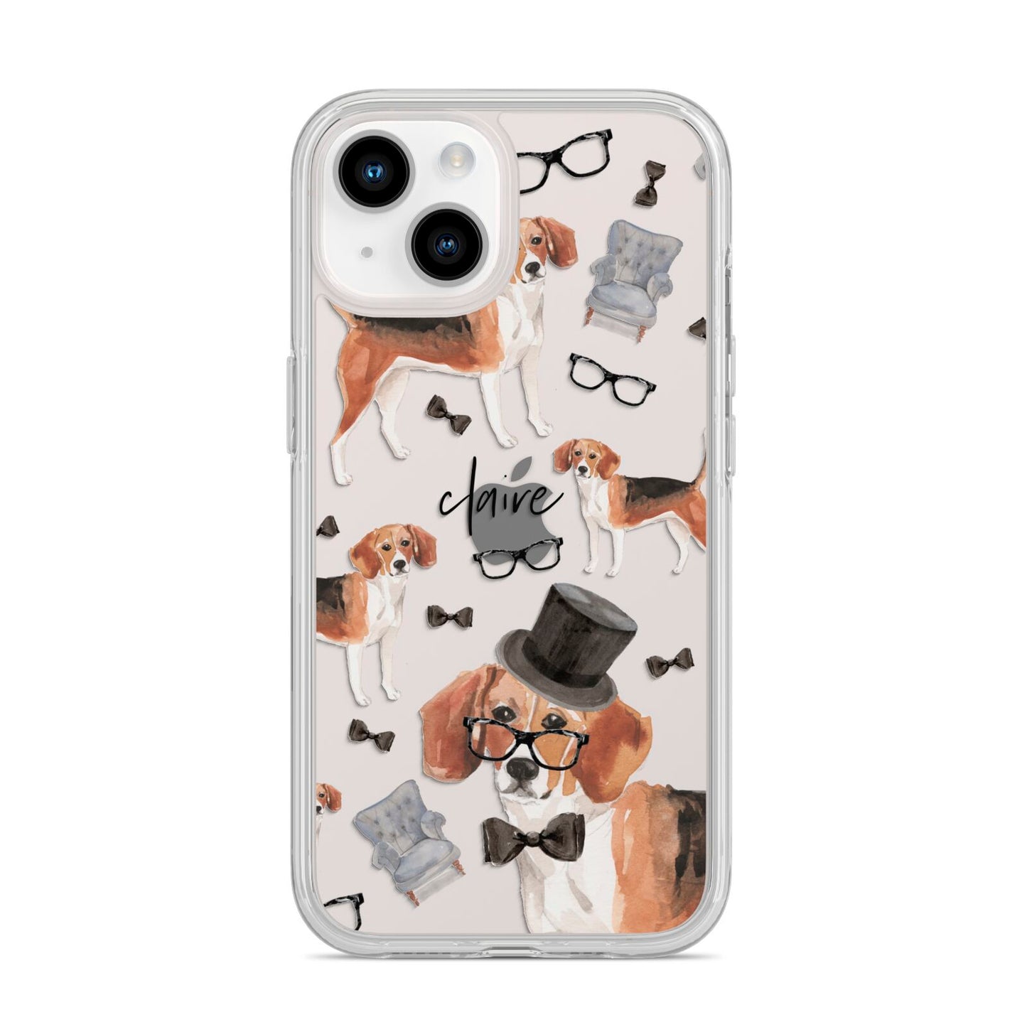 Personalised Beagle Dog iPhone 14 Clear Tough Case Starlight