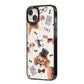 Personalised Beagle Dog iPhone 14 Plus Black Impact Case Side Angle on Silver phone